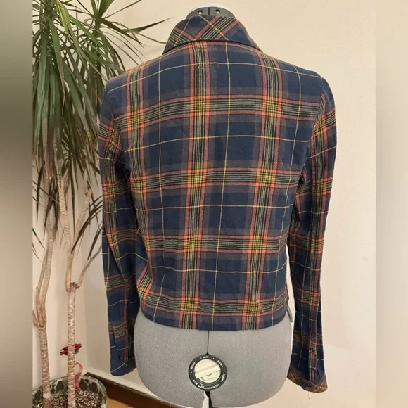 Vans Women's Blue and Red Plaid Button-Down Shirt - Picture 2 of 8